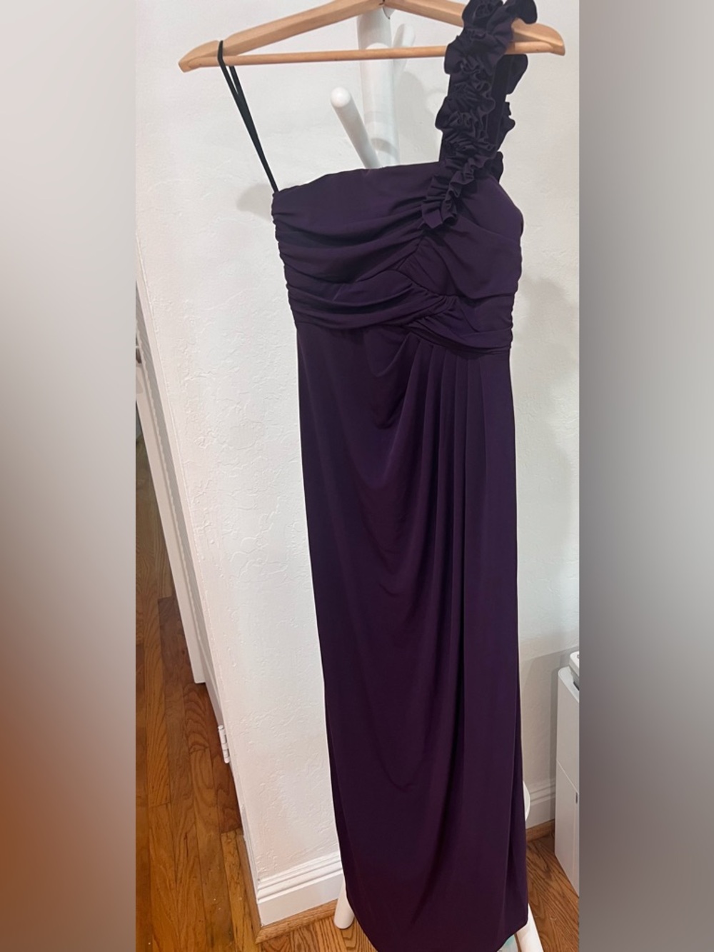 Enfocus Studio Deep Plum Ruched Maxi Dress